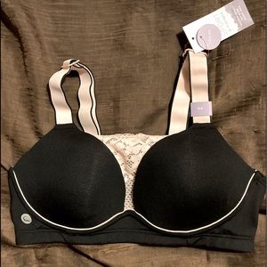 32C PINK BLACK SPORT BY CACIQUE NO WIRE SPORTS BRA NEW